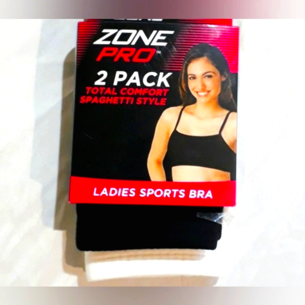 Zone Pro 2 Pack Total Comfort Cotton Spaghetti Strap Sports Bra